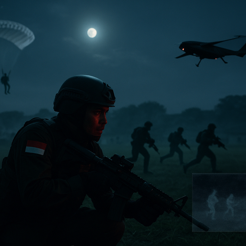 Kopassus Latihan Taktik Raid Malam dengan Dukungan UAV Siluman Stealth