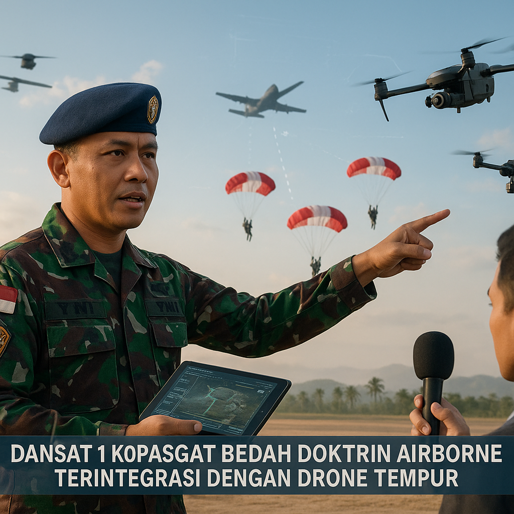 Dansat 1 Kopasgat Bedah Doktrin Airborne Terintegrasi dengan Drone Tempur