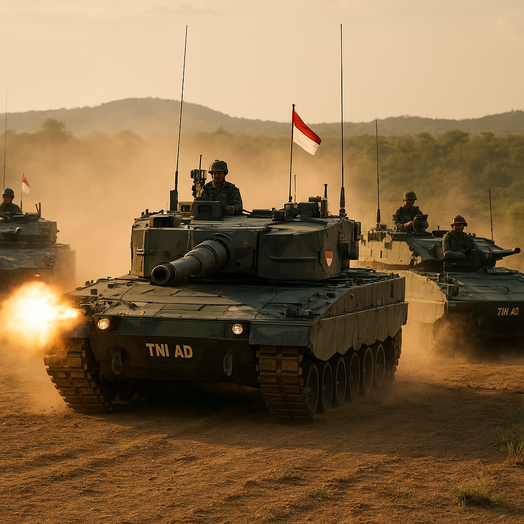 TNI AD Uji Doktrin Mekanis Terintegrasi: Tank Leopard dan IFV Marder Bergerak Sinkron