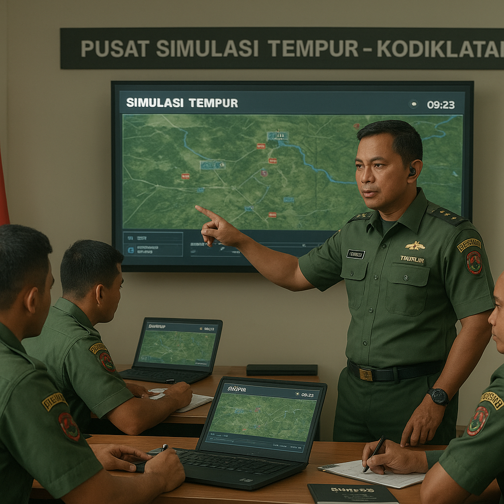 Pussimpur Latih Yonif 614/RJP Gunakan Simulasi Digital untuk Latposko-I