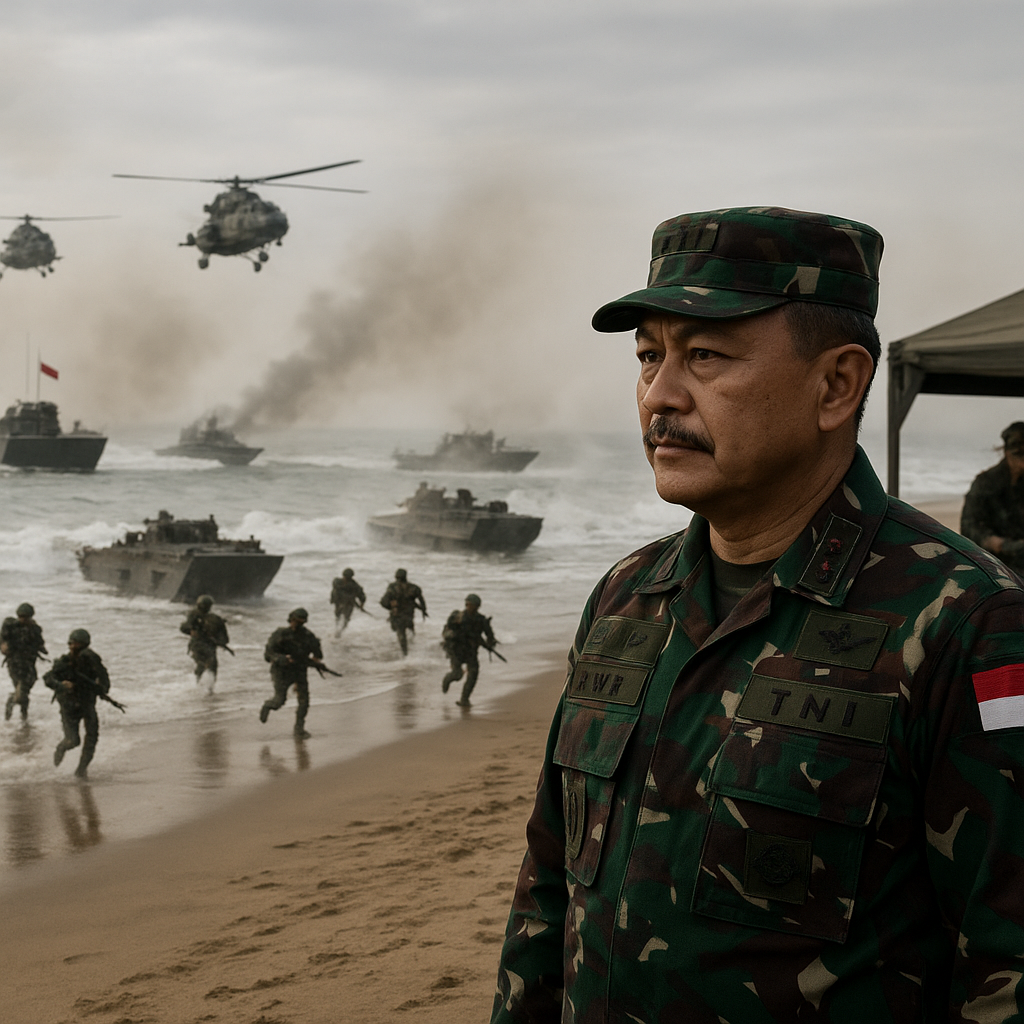 Panglima TNI Pimpin Simulasi Operasi Amfibi Dharma Ananta 2026 di Situbondo