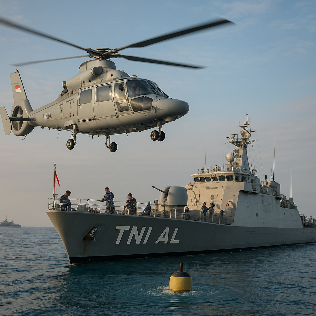 TNI AL Gelar Latihan Anti Kapal Selam di Selat Karimata