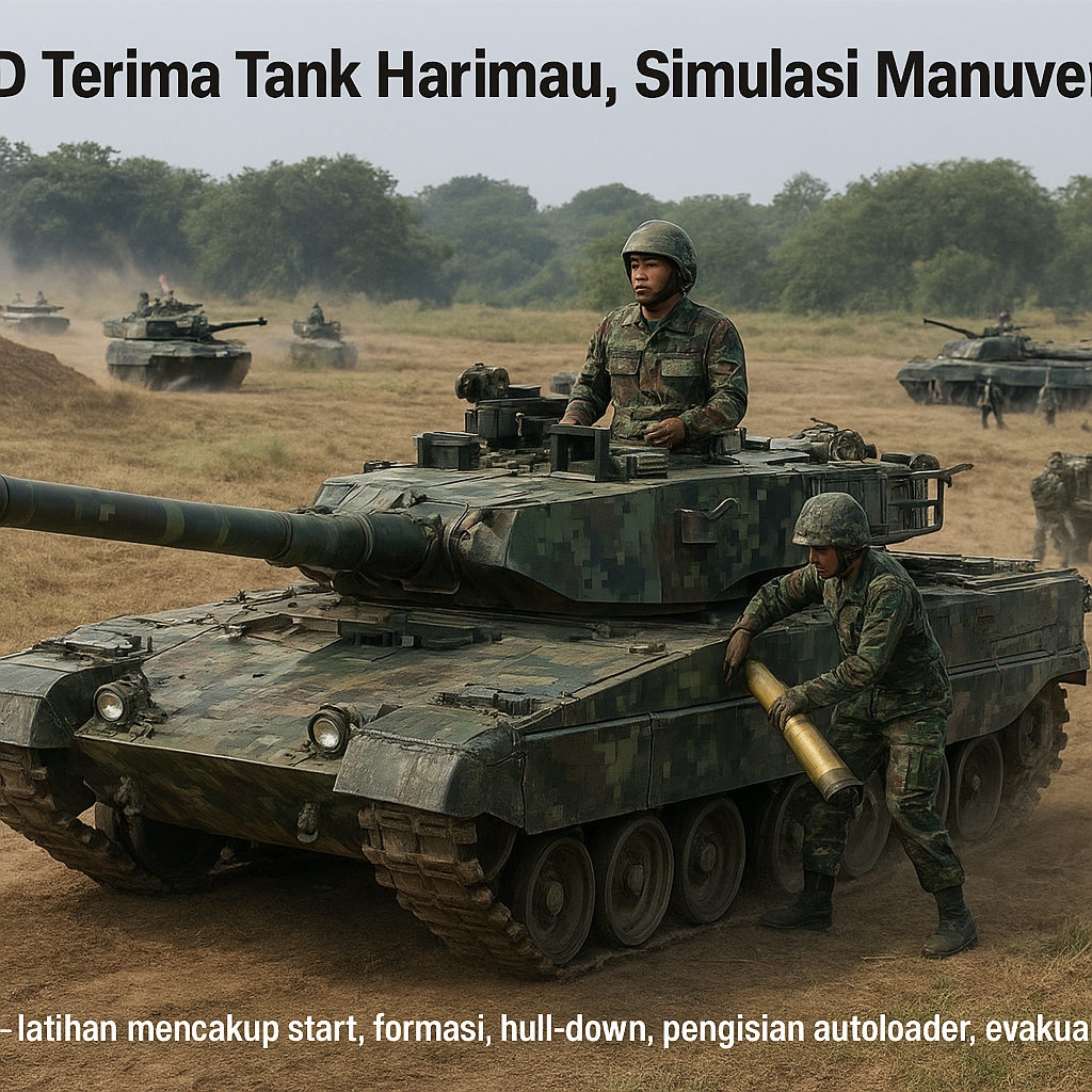 TNI AD Terima Tank Harimau, Simulasi Manuver Berat