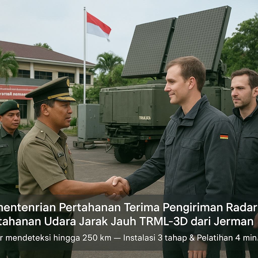 Kementerian Pertahanan Terima Pengiriman Radar Pertahanan Udara Jarak Jauh TRML-3D dari Jerman