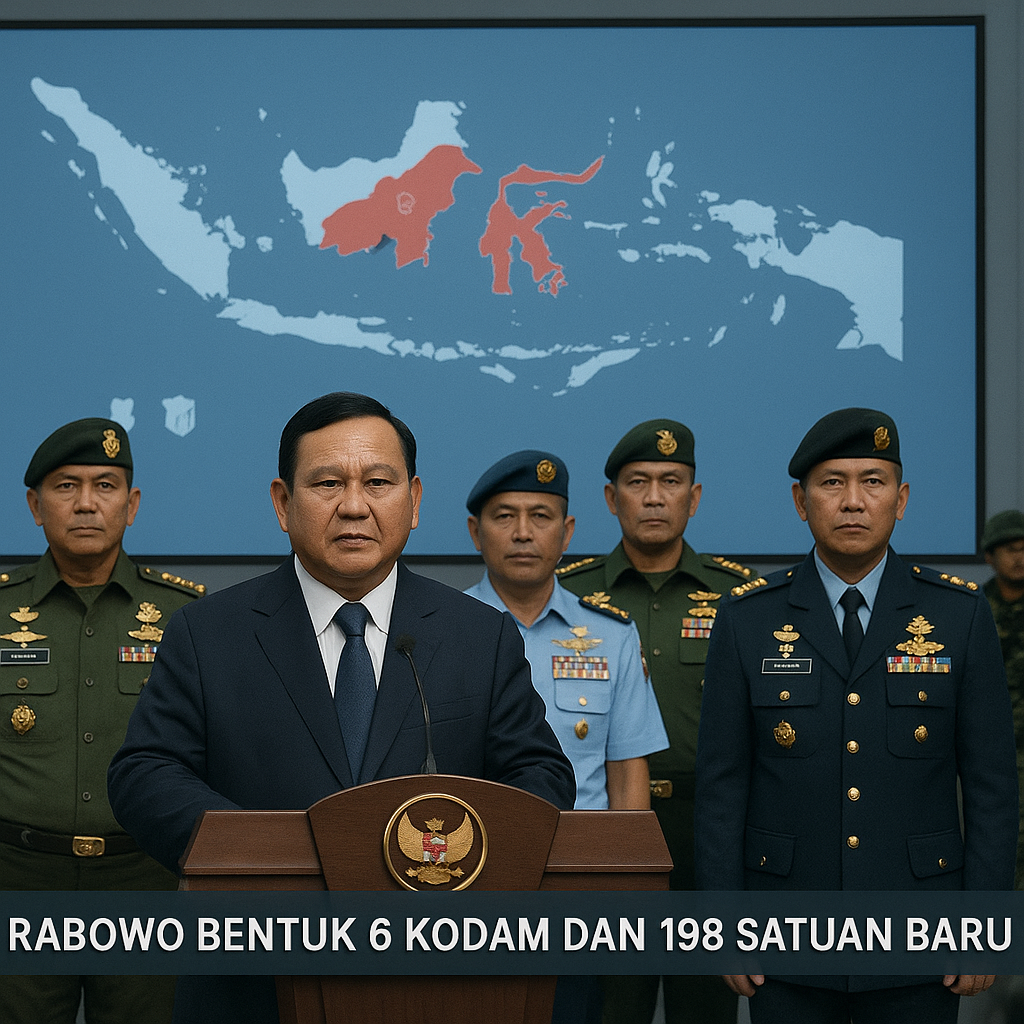 Prabowo Bentuk 6 Kodam dan 198 Satuan Baru di TNI, Ini Daftarnya