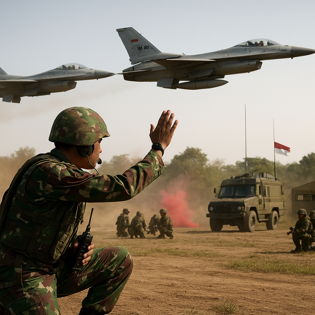 Simulasi Penyerangan Udara ke Darat (Close Air Support) oleh Skadron Udara 14