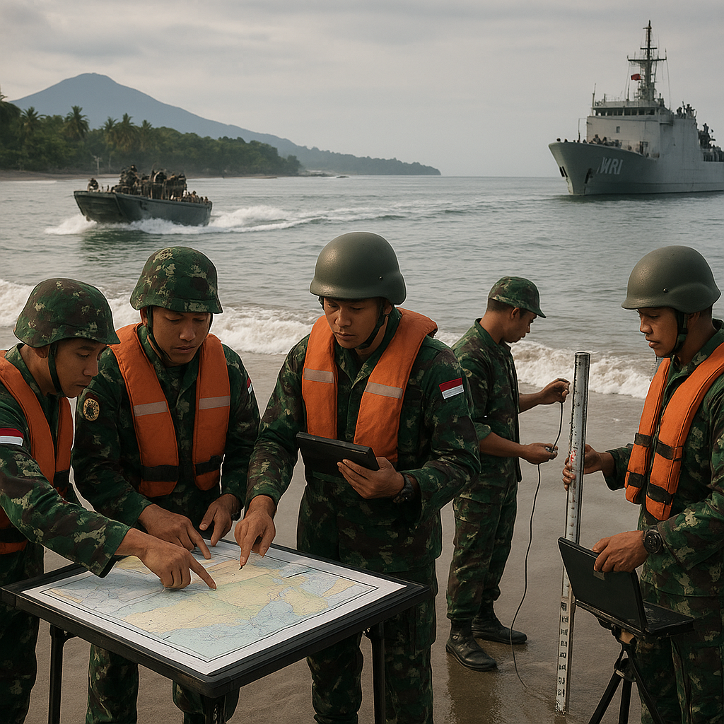 Simulasi Pendaratan Amfibi TNI AL Libatkan Perencanaan Hidrografi di Banyuwangi