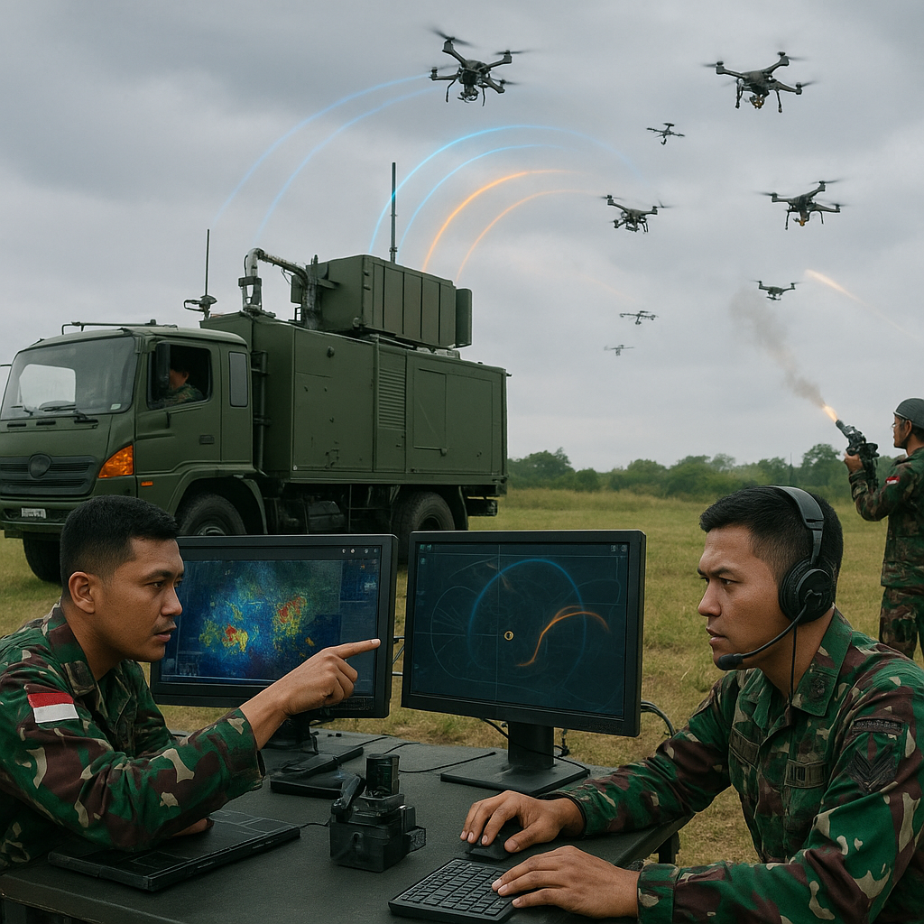 Simulasi Pertahanan Siber TNI terhadap Ancaman Drone Swarm