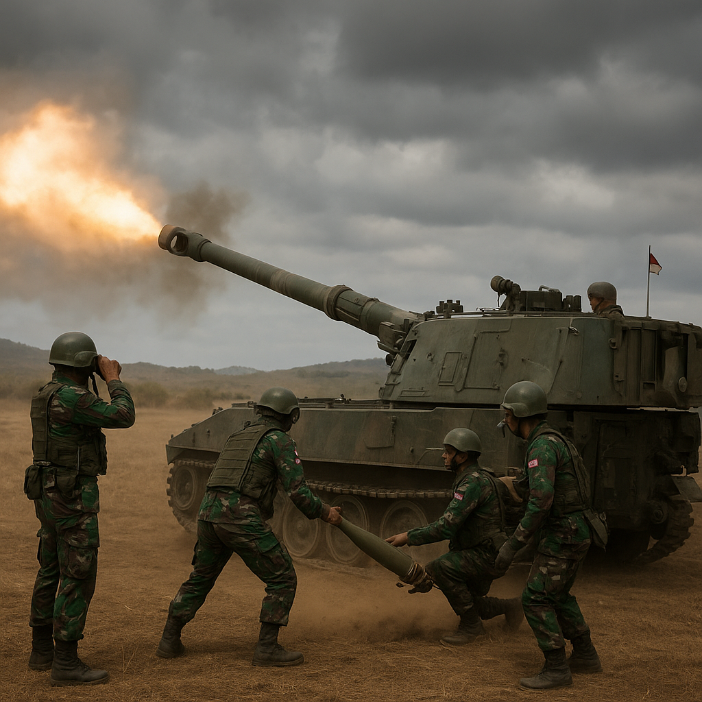 Latihan Tembak Datar Meriam M109: Prosedur Direct Fire untuk Dukungan Tembakan Jarak Dekat