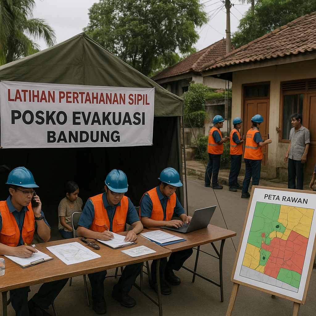 Latihan Pertahanan Sipil di Bandung: Prosedur Evakuasi dan Pengamanan Wilayah