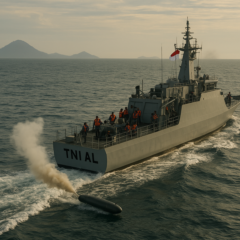 TNI AL Uji Prosedur Anti-Torpedo Menggunakan Sistem Decoy Mobile