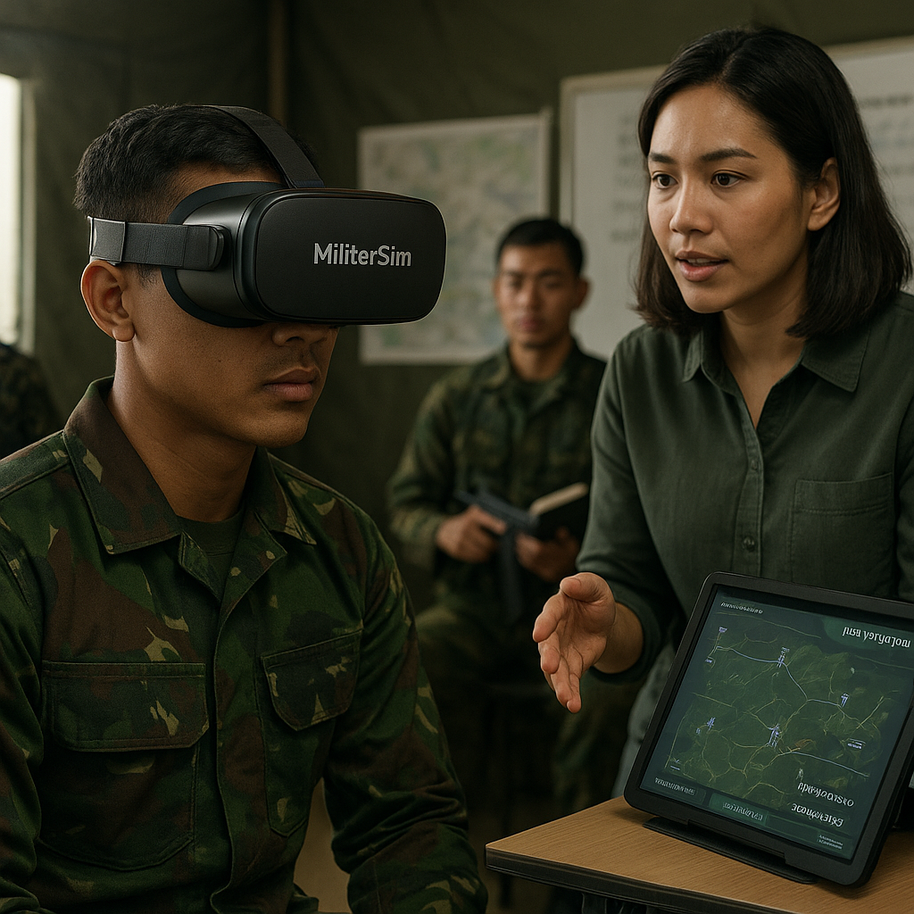 Simulasi Pertempuran: Menggunakan Aplikasi VR 'MiliterSim' untuk Latihan Taktik Jarak Jauh