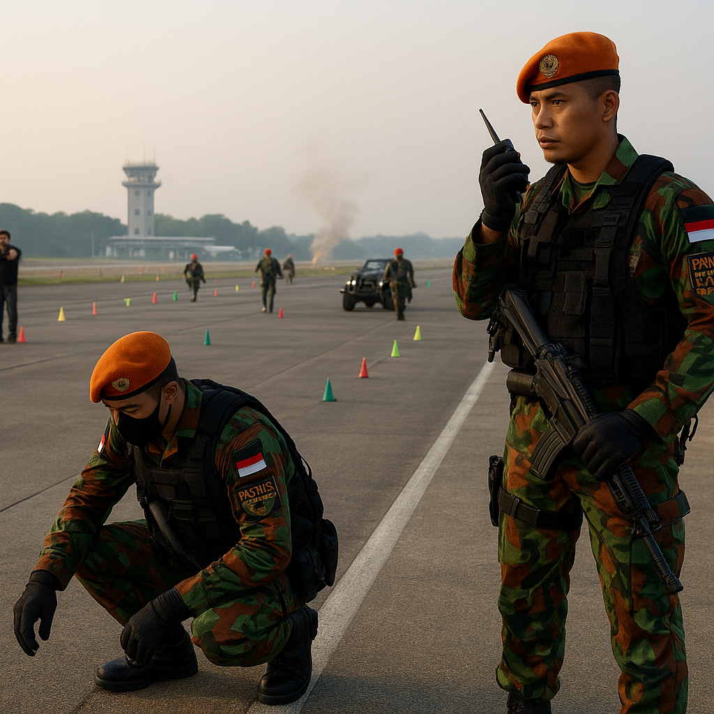 Latihan Paskhas TNI AU: Prosedur Pengamanan Landasan Pacu dalam Skenario Sabotase