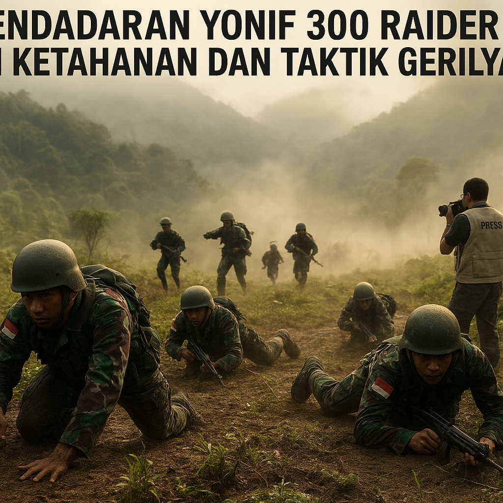 Pendadaran Yonif 300 Raider Uji Ketahanan dan Taktik Gerilya