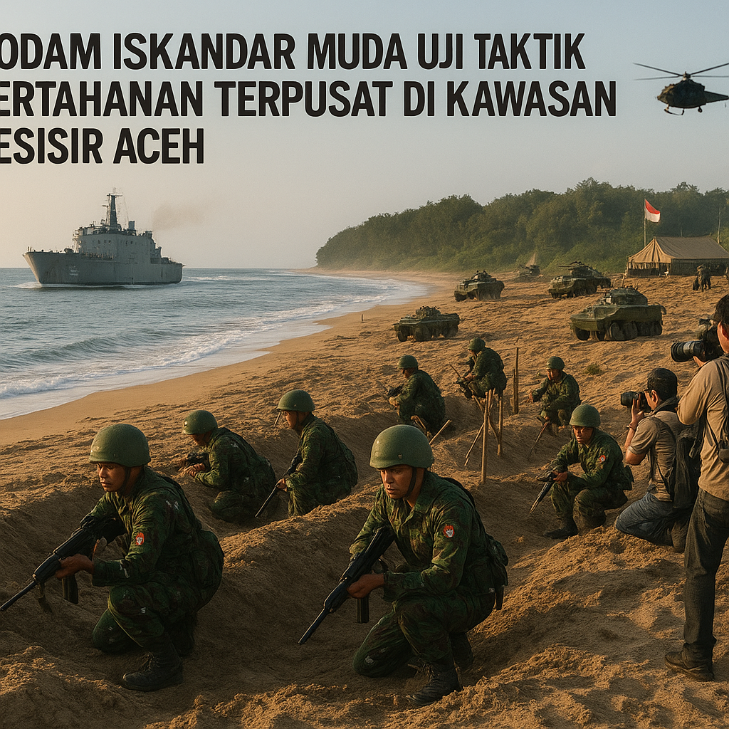 Kodam Iskandar Muda Uji Taktik Pertahanan Terpusat di Kawasan Pesisir Aceh
