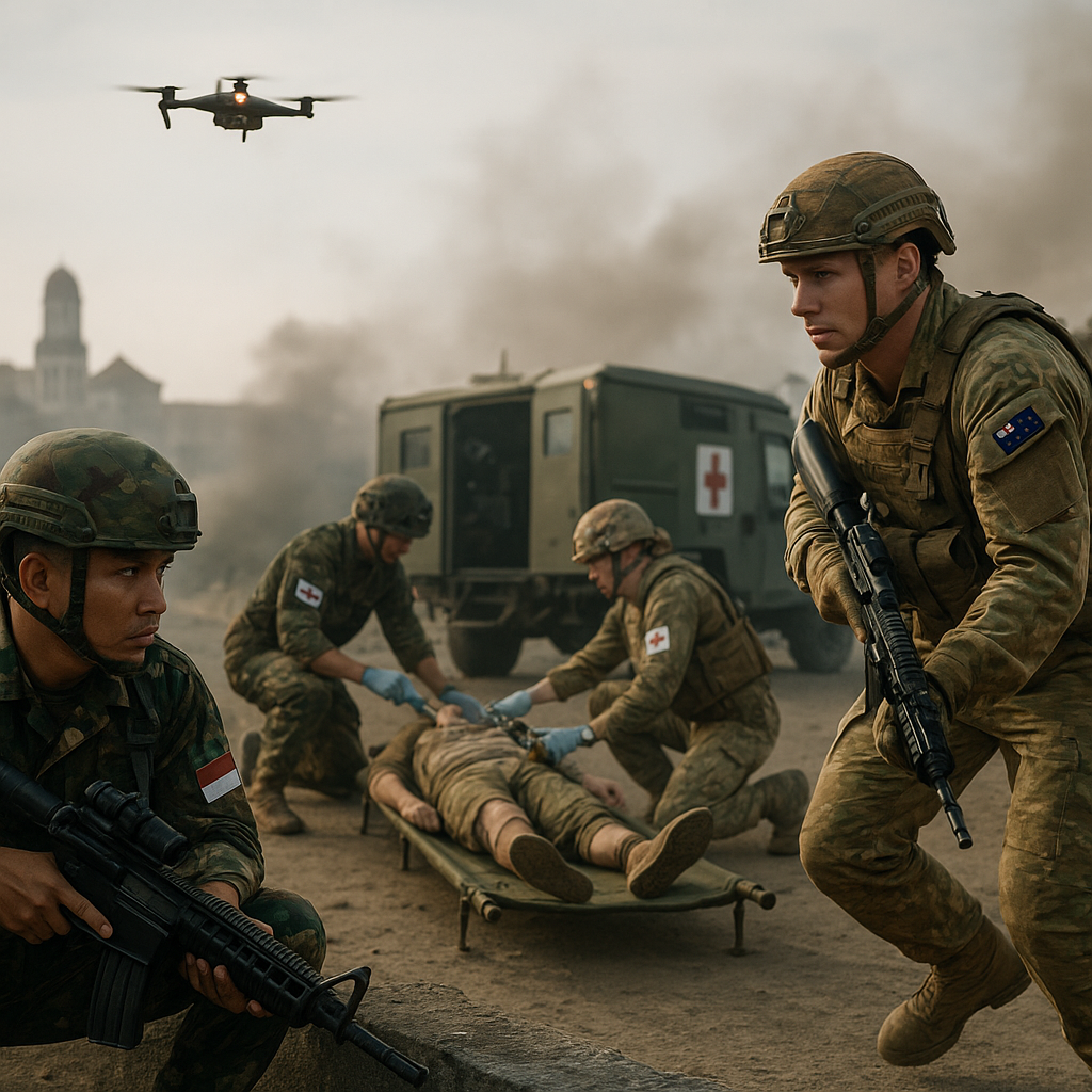 TNI AD Dan Australia Army Gelar Simulasi Penyelamatan Dramatis di Semarang