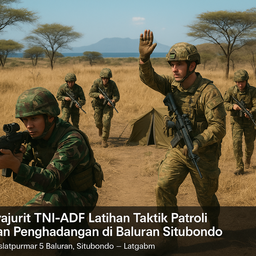 Prajurit TNI-ADF Latihan Taktik Patroli dan Penghadangan di Baluran Situbondo