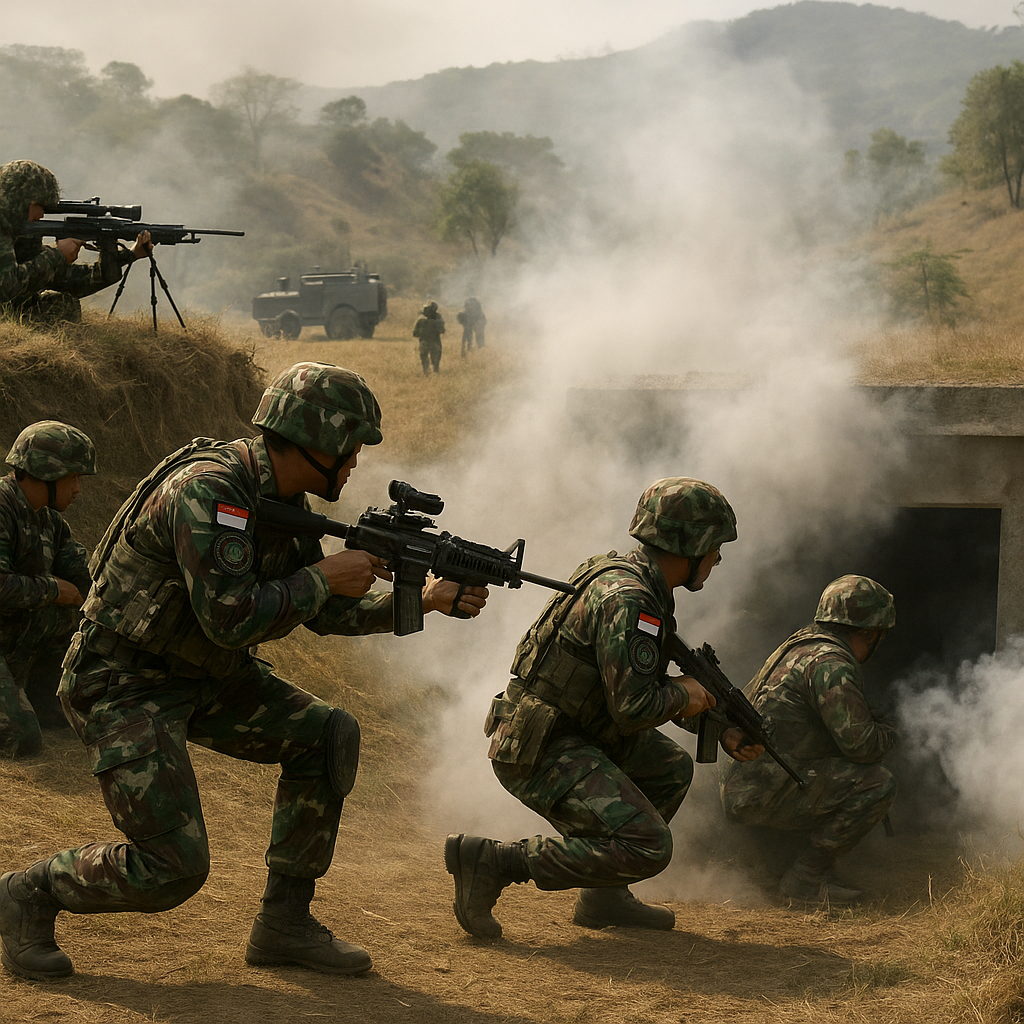 Kodam III/Siliwangi Gelar Latihan Taktis Penyerbuan Bunker dengan Bantuan Asap dan Sniping