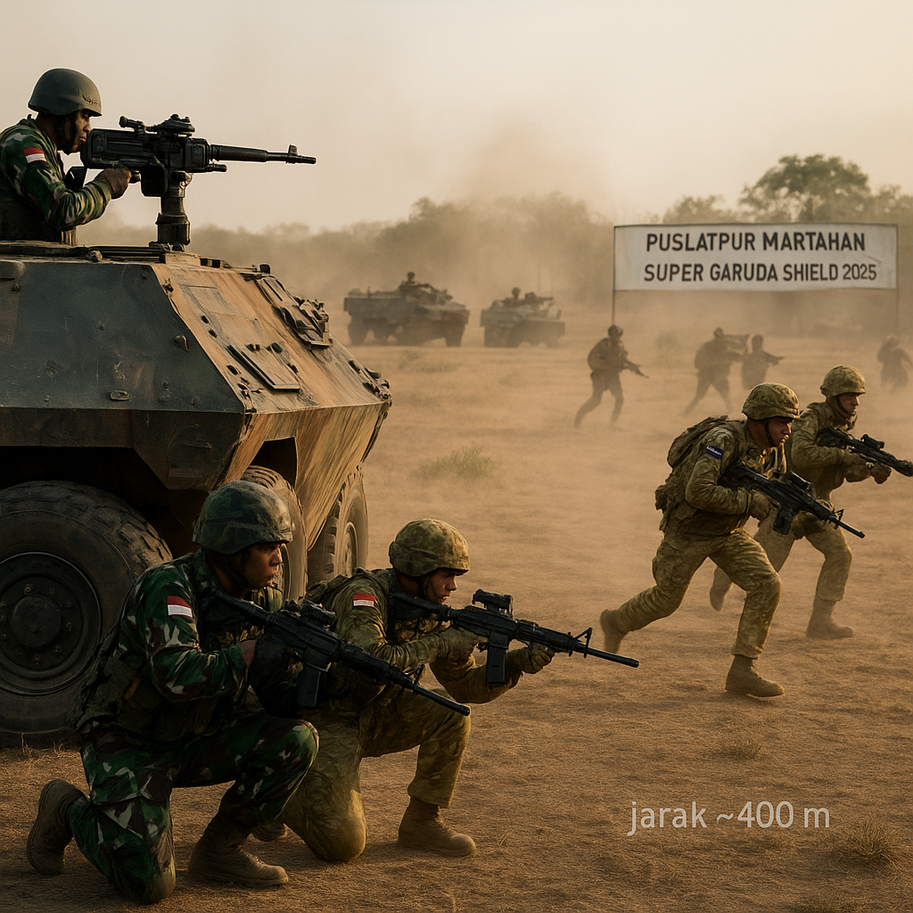 Latihan Bersama TNI-AD dan Australia Latihan Manuver Gabungan di Puslatpur Martahan