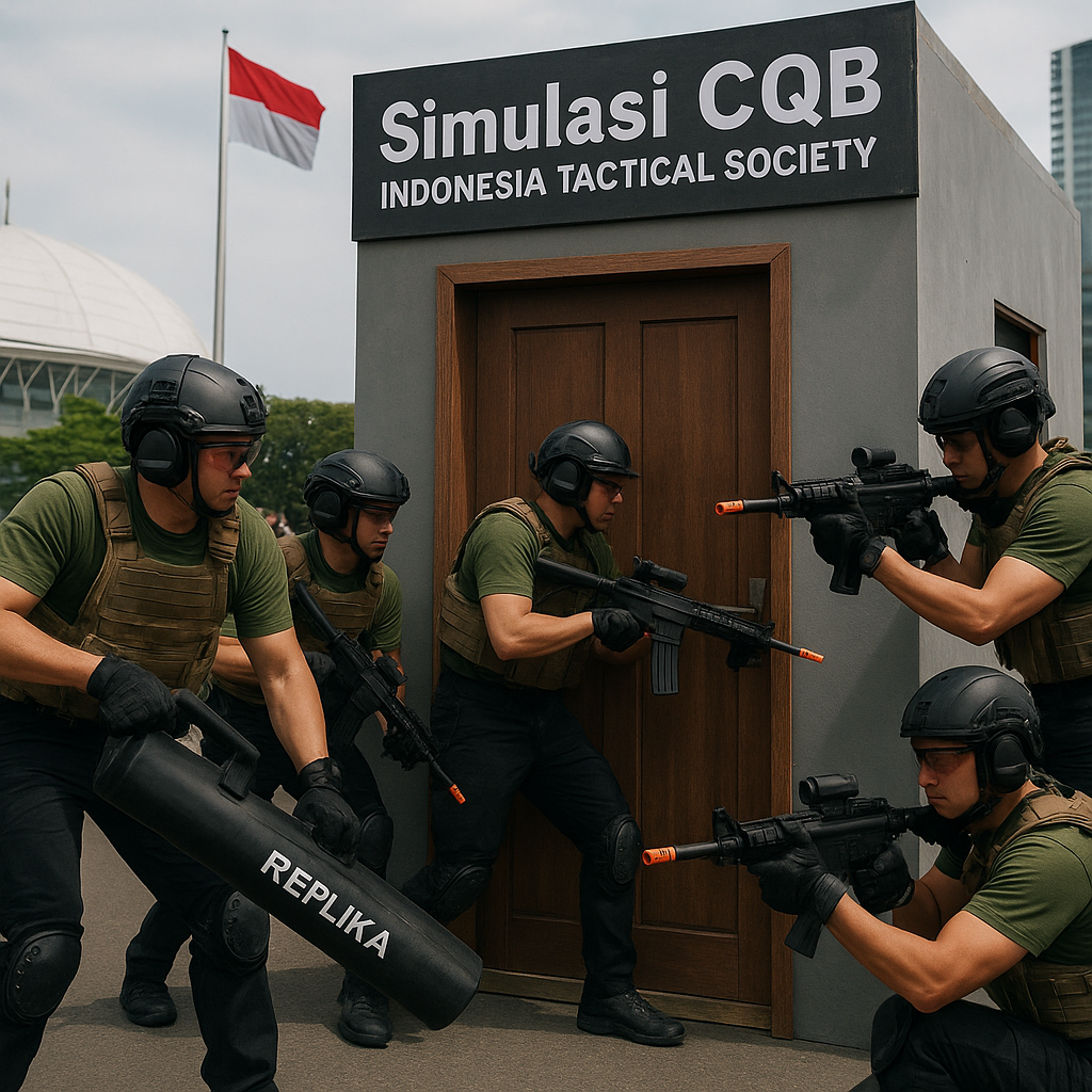 Komunitas Milenial Gelar Simulasi Pertempuran Jarak Dekat (CQB) Bergaya Militer di Kawasan Senayan
