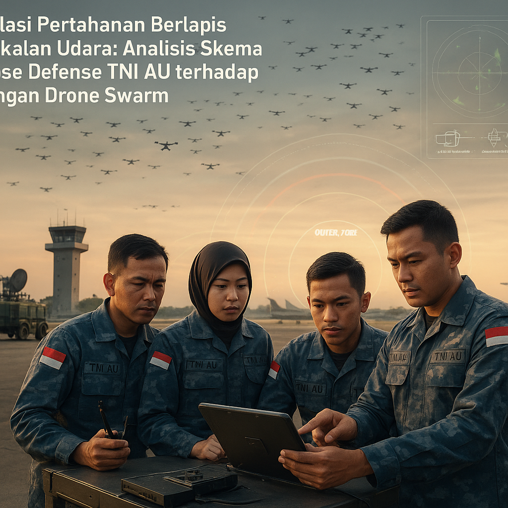 Simulasi Pertahanan Berlapis Pangkalan Udara: Analisis Skema Airbase Defense TNI AU terhadap Serangan Drone Swarm