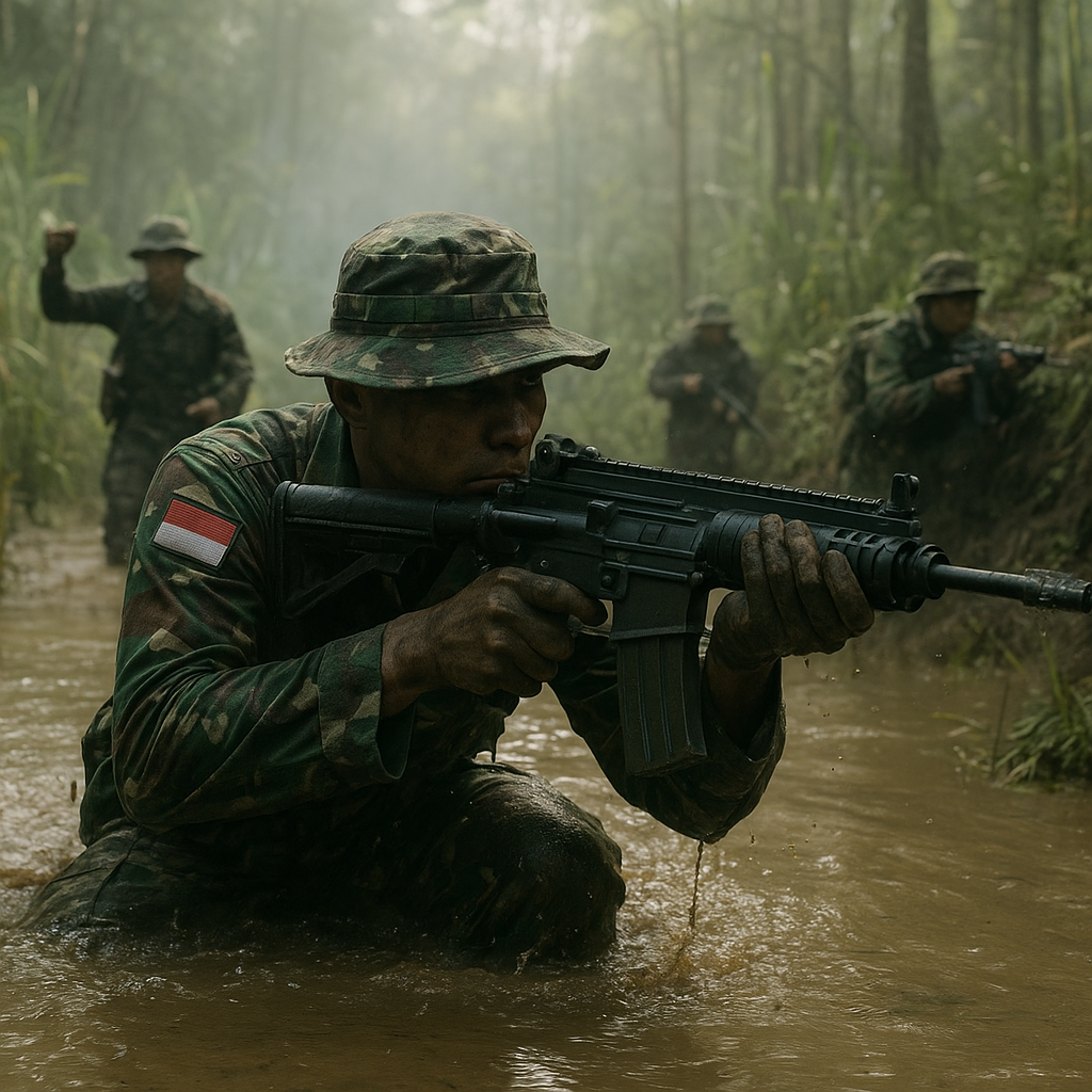 Latihan Tempur Hutan Brigade Infanteri 9: Bedah Taktik Patroli Kontak dan Teknik Ambush di Medan Rawa