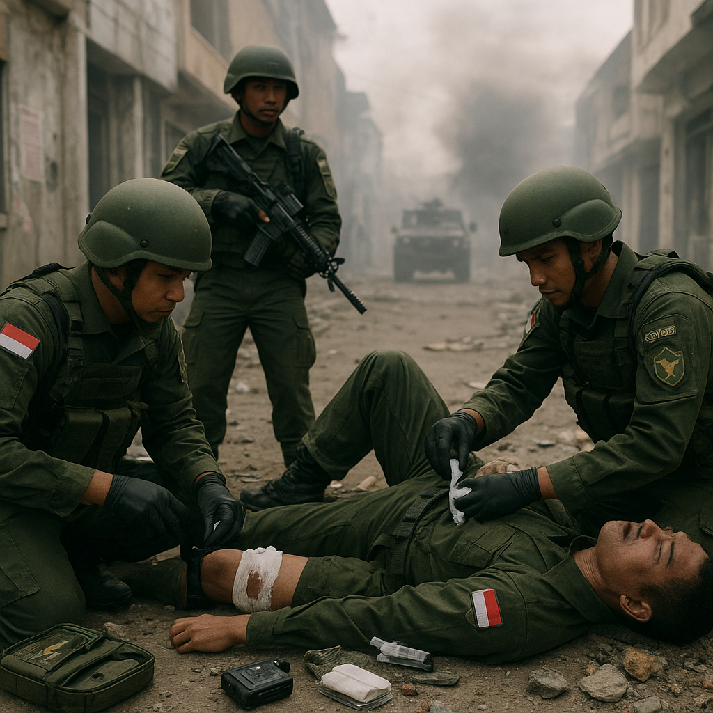 Prajurit Kostrad Latihan Tactical Combat Casualty Care di Medan Perkotaan