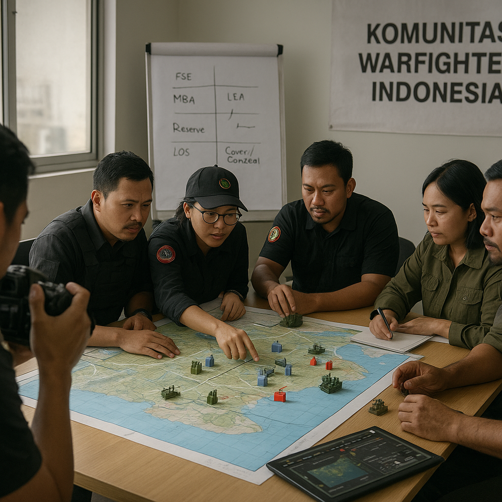 Komunitas Warfighter Indonesia Gelar Simulasi Wargaming Tactical di Surabaya