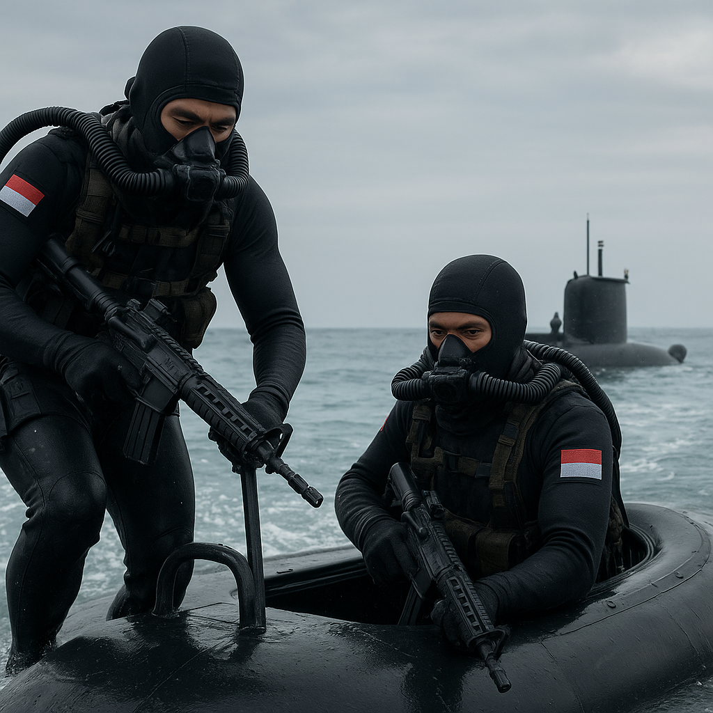 Korps Marinir Praktekkan Amphibious Raid dengan Teknik 'Swimmer Delivery' dan Infiltrasi Kapal Selam Mini