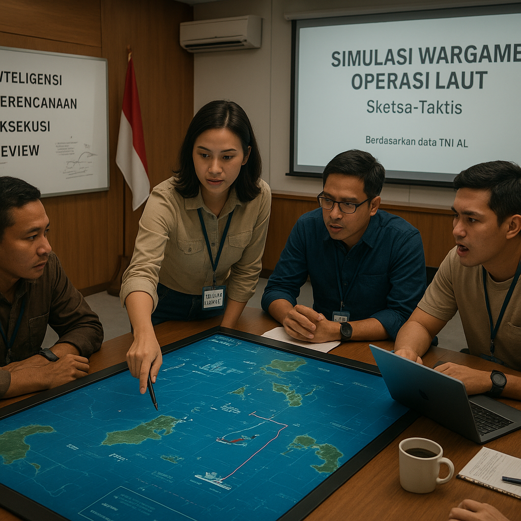 Komunitas Penggemar Militer Gelar Simulasi Wargame Strategi Operasi Laut Berbasis Data Latihan TNI AL
