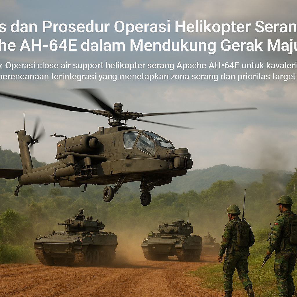 Teknis dan Prosedur Operasi Helikopter Serang Apache AH-64E dalam Mendukung Gerak Maju Kavaleri