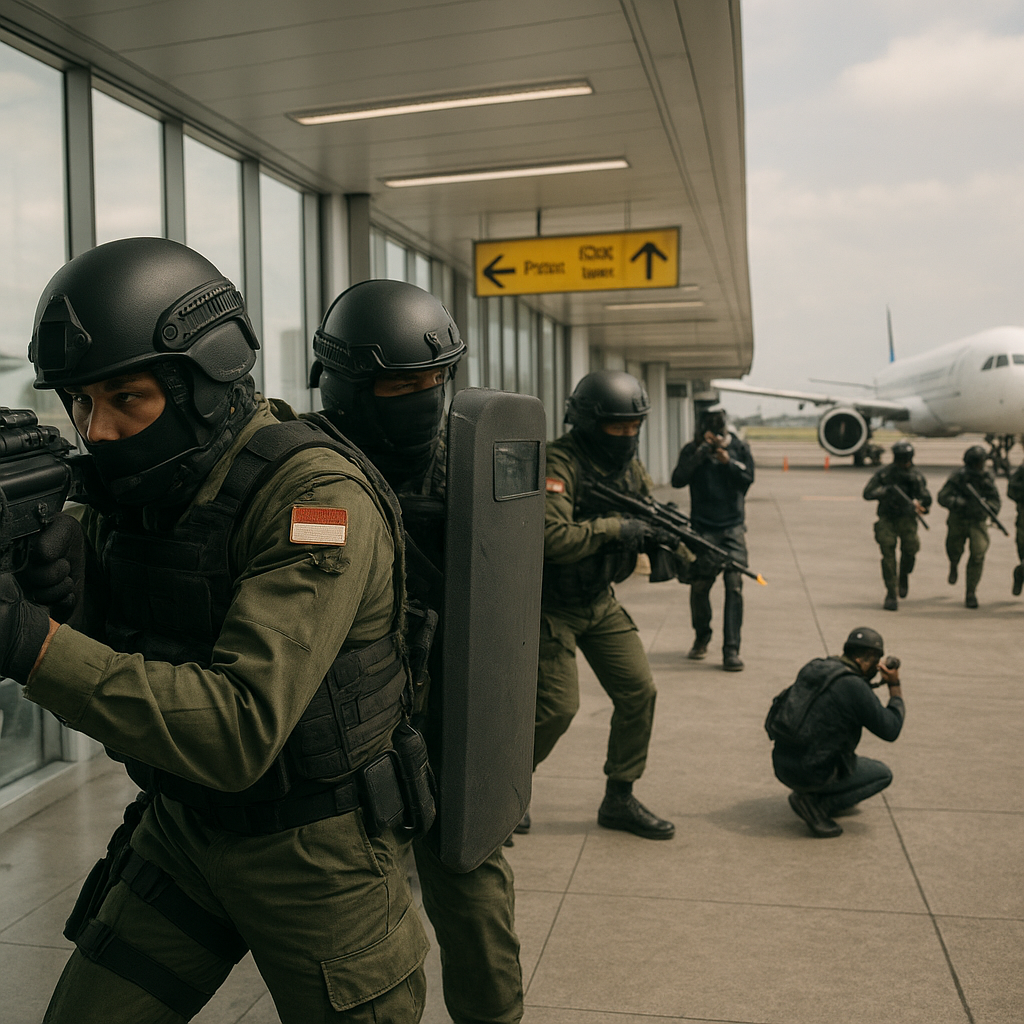 Bedah Formasi Tempur Urban Jajaran Paskhas dalam Latihan CQB di Bandara