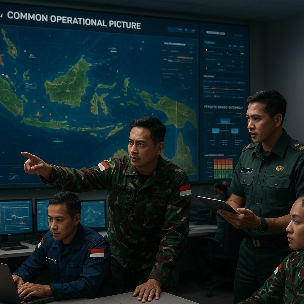 Simulasi Komando dan Kendali Operasi Gabungan TNI di Pusat Komando Pertahanan