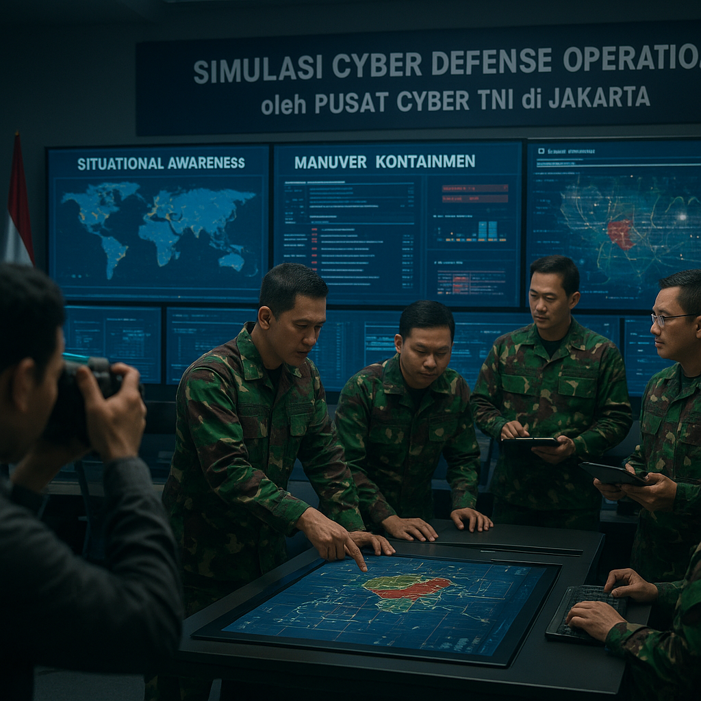 Simulasi Cyber Defense Operation oleh Pusat Cyber TNI di Jakarta