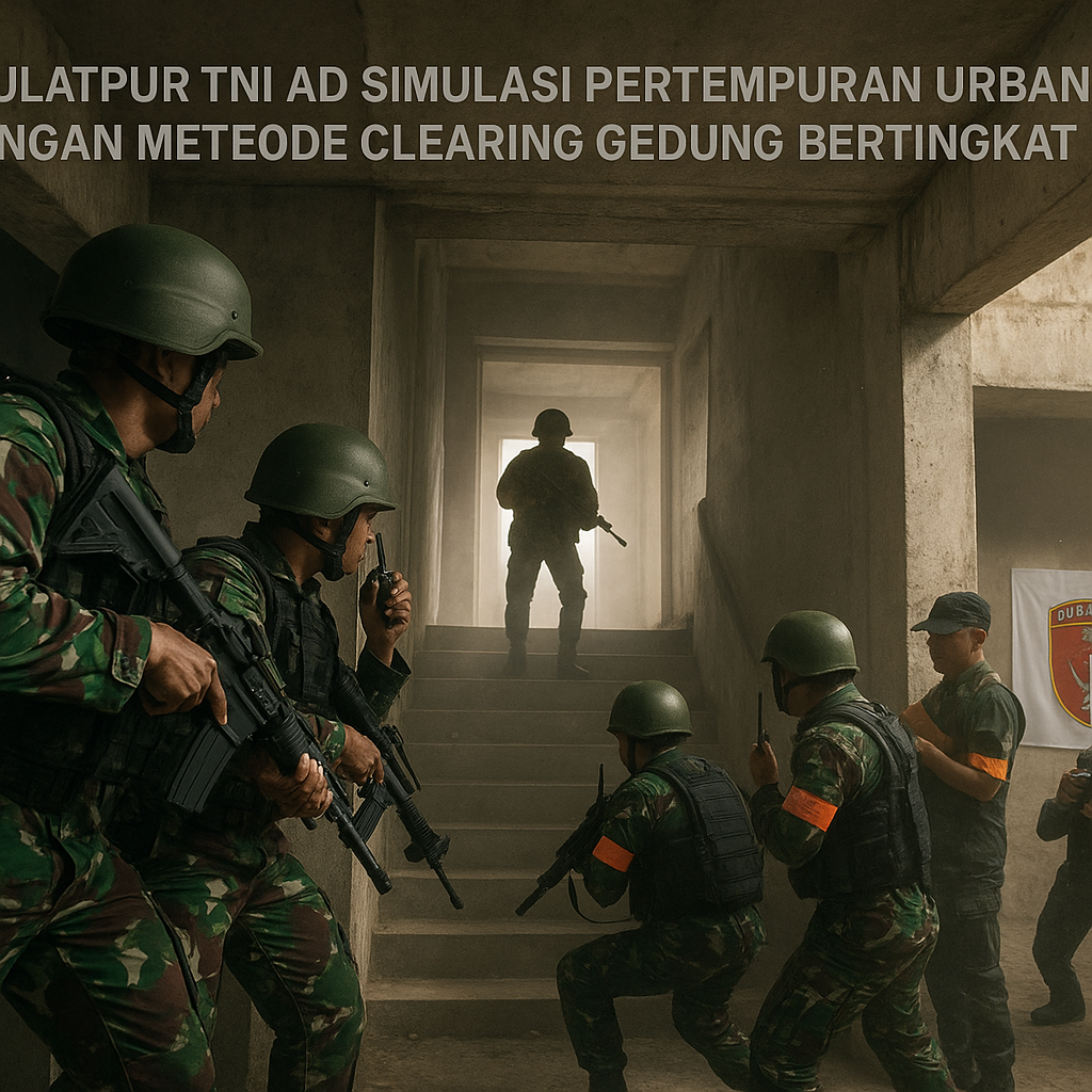 Puslatpur TNI AD Simulasi Pertempuran Urban dengan Metode Clearing Gedung Bertingkat