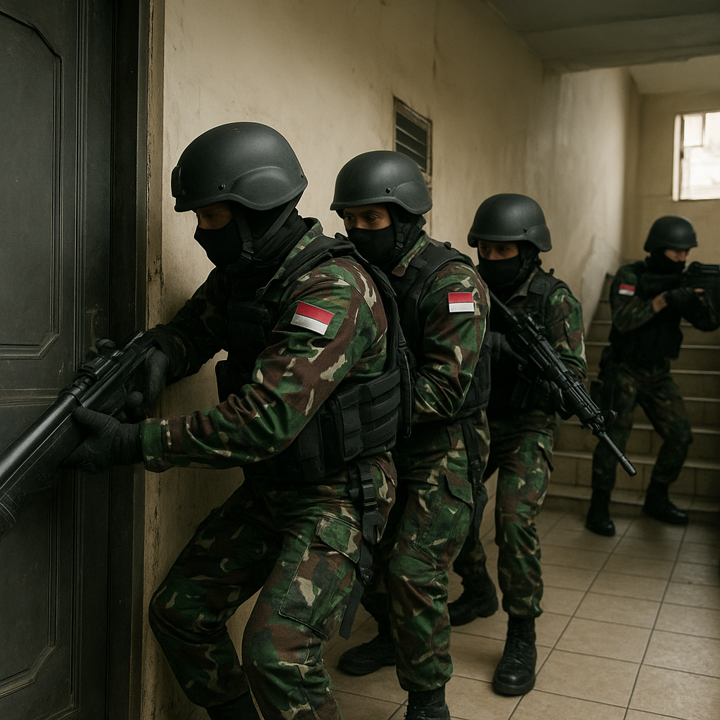 Kopassus Latihan Breaching dan Clearing Bangunan Bertingkat, Analisis Formasi Stack dan Slicing the Pie