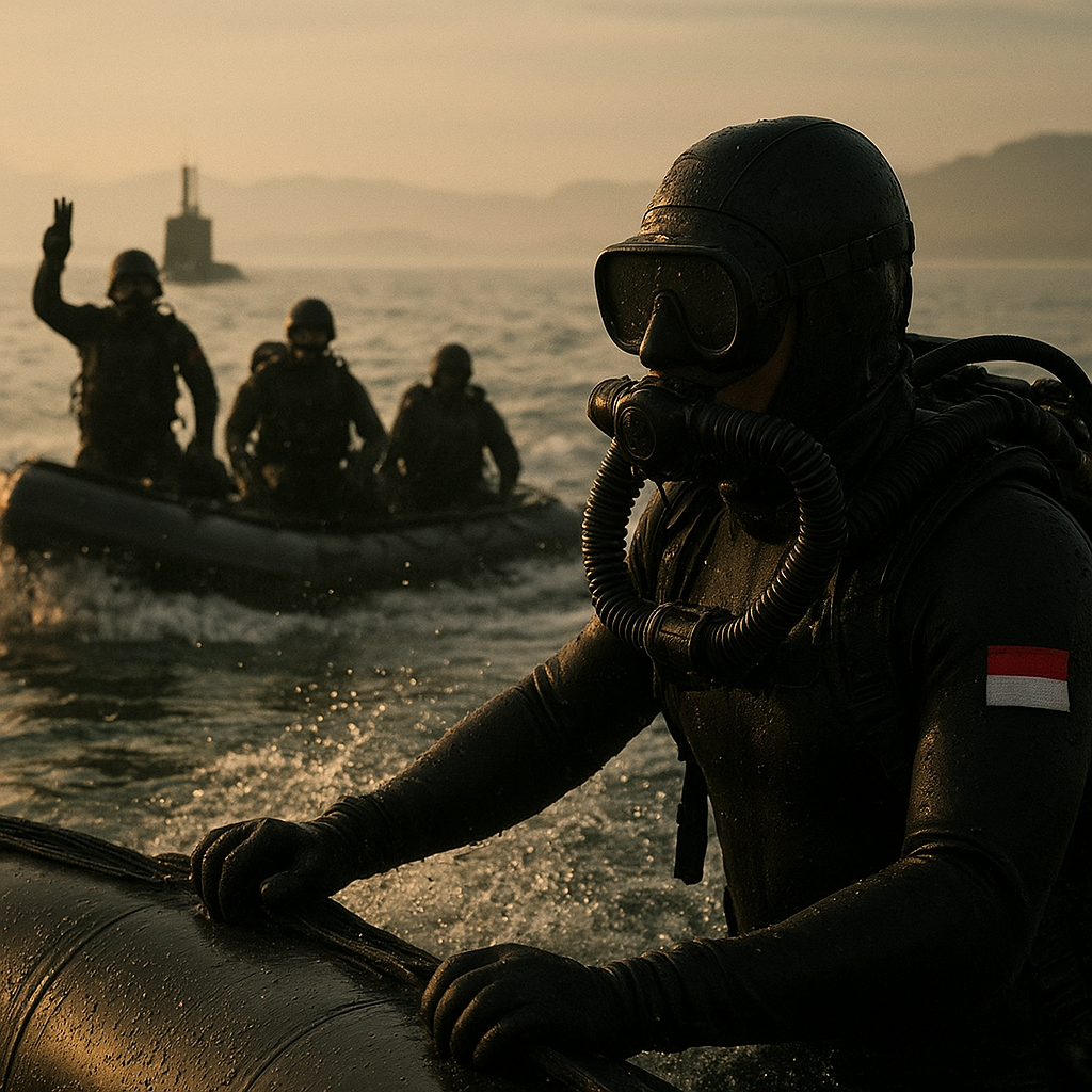 TNI AL Gelar Latihan Penyusupan Amfibi Komando Pasukan Katak di Kepulauan Riau
