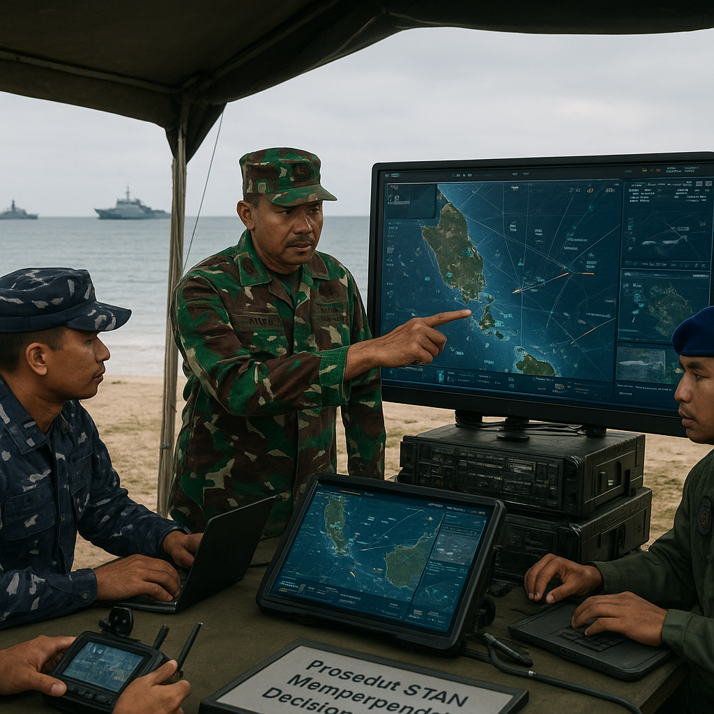 Simulasi Komando dan Kendali (K2) TNI dalam Latihan Gabungan Matra di Natuna