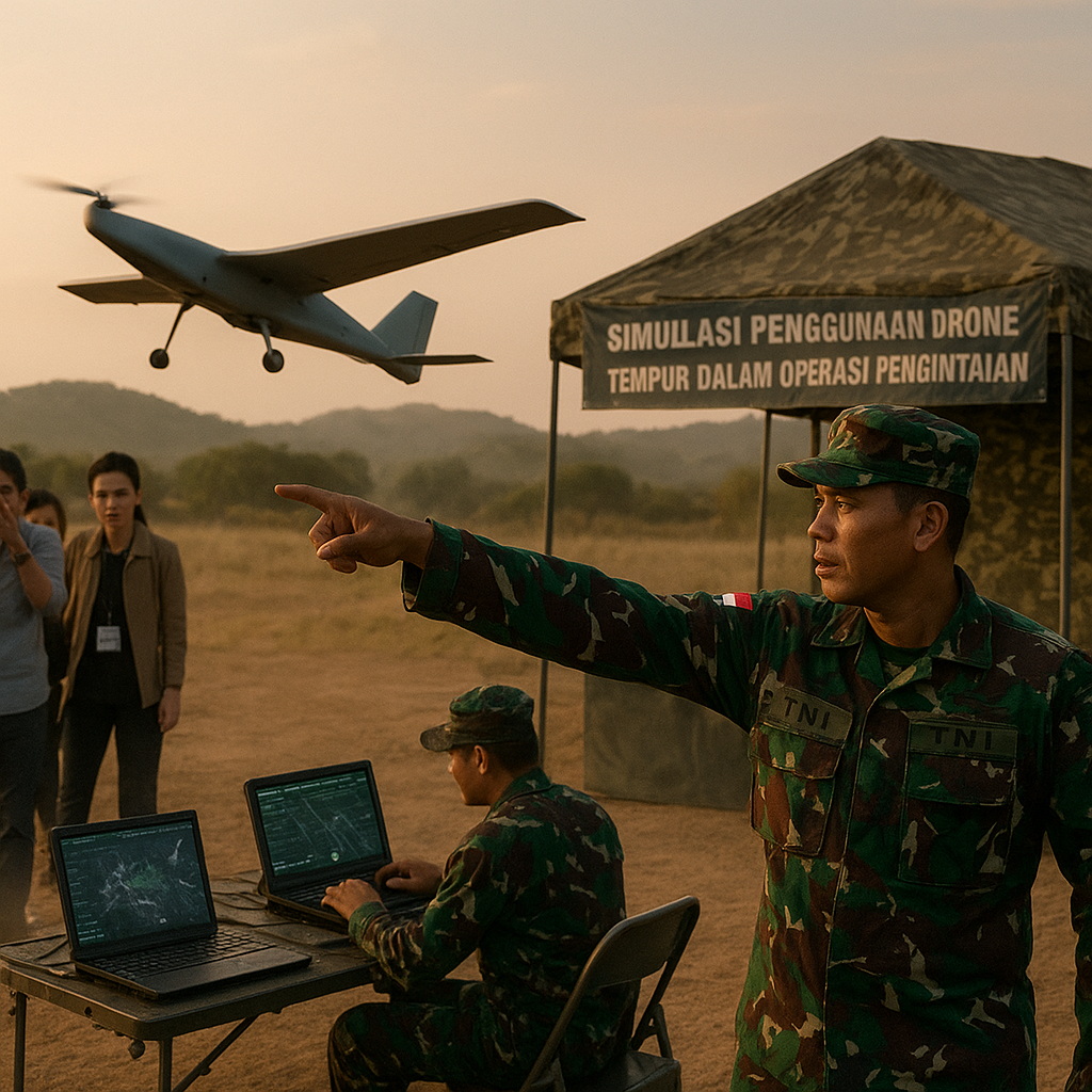 Simulasi Penggunaan Drone Tempur dalam Operasi Pengintaian TNI