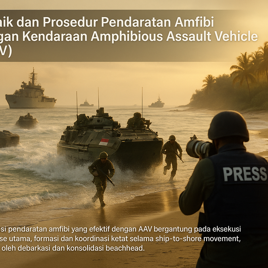 Teknik dan Prosedur Pendaratan Amfibi dengan Kendaraan Amphibious Assault Vehicle (AAV)